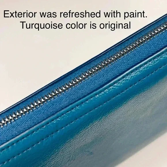 Prada Blue Glace and City Calf Leather Etiquette Continental Wallet - Picture 4 of 12